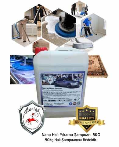 Nano Halı Yıkama Şampuanı 5kg 100 Lt suya 150gr Nano Halı Yıkama Şampuanı 5kg 100 Lt suya 150gr